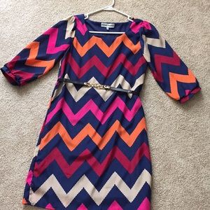 Like New Navy Chevron Dress